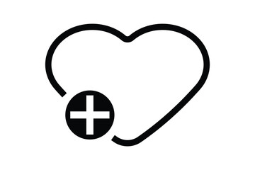 Obraz premium add to favorite heart icon plus, favorite heart icon with plus icon. heart with plus icon.