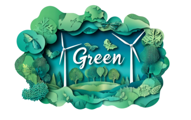 Earth Day banner with the words Go Green promoting environmental awareness and sustainable living isolated on transparent background PNG