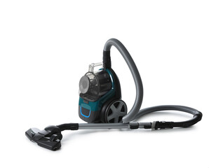 One vacuum cleaner on white background. Household appliance
