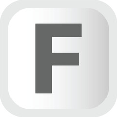 Simple gray letter f icon with rounded square outline for digital interfaces and branding vector