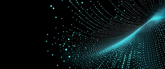 Wave like light points with a strong sense of technology