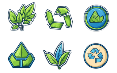 Modern Earth Day emblem with nature-inspired colors promoting environmental awareness and conservation isolated on transparent background PNG