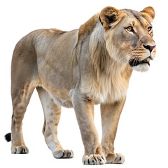 Obraz premium An extinct prehistoric Cave Lion predator isolated on a transparent background png