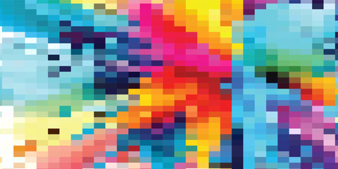 Mosaic color gradient. Handmade vector illustration for your design project.