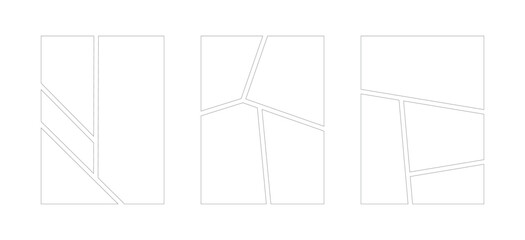 Set of comic strip in line style for photo or pictures frame