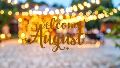 Welcoming August at Outdoor Event with String Lights