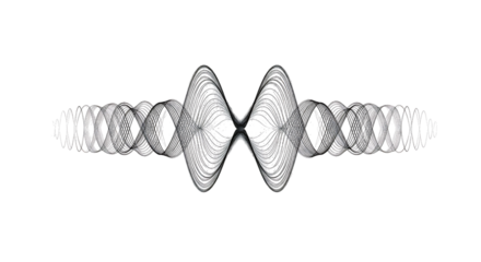 Abstract sound wave pattern isolated on transparent background