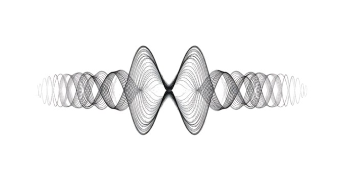 Abstract sound wave pattern isolated on transparent background