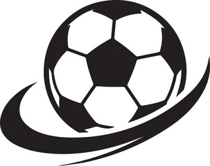 Soccer football logo icon with swoosh  vector isolated 