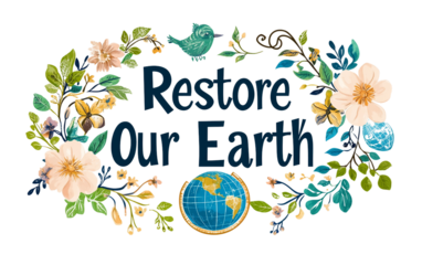 Creative Earth Day poster design featuring eco-friendly slogans for conservation and green initiatives isolated on transparent background PNG