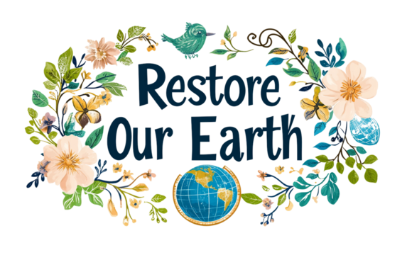Creative Earth Day poster design featuring eco-friendly slogans for conservation and green initiatives isolated on transparent background PNG - Powered by Adobe