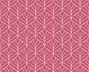 Abstract art deco leaves seamless pattern. Vector geometric texture.