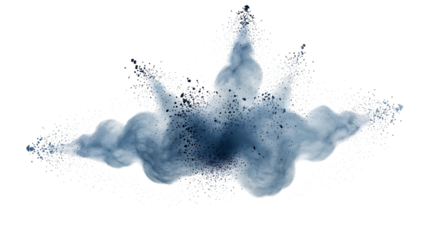 Colorful powder explosion isolated on transparent background