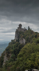 view of mount titano from the historic walls of san marino old town