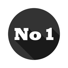No 1 number one icon isolated on transparent background
