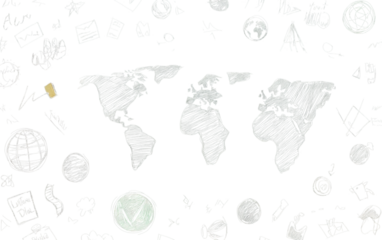 Creative Earth Day chalkboard illustration featuring hand-drawn symbols for sustainability and green living isolated on transparent background PNG