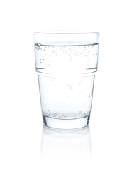 Refreshing soda water in glass isolated on white