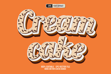 TEXT EFFECT CREAM CAKE