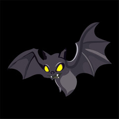 Spooky Bat with Evil Grin Halloween Creature Illustration