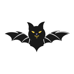 Spooky Bat with Evil Grin Halloween Creature Illustration