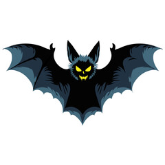 Spooky Bat with Evil Grin Halloween Creature Illustration