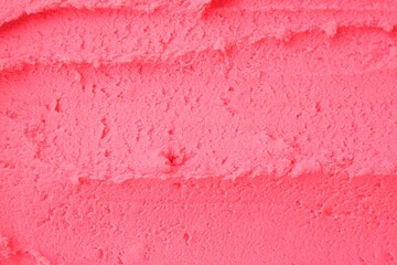 Delicious raspberry sorbet as background, top view