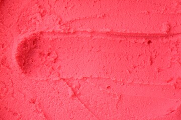 Delicious raspberry sorbet as background, top view