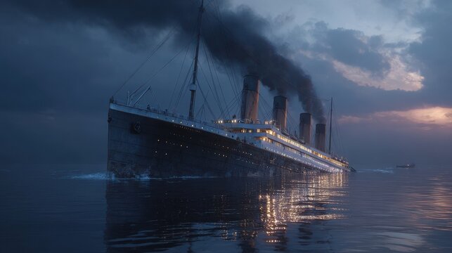 Stunning photo of sinking of the RMS Titanic.