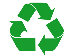 Obraz premium Green recycling symbol with three chasing arrows representing the circular economy and sustainability isolated on a black background isolated on white background isolated on transparent background