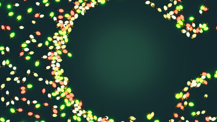 christmas background with colorful light blub frame  background 3D rendering