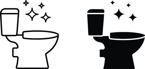 Vector design set of bathroom and kitchen symbols, icons for water, coffee, and toilet