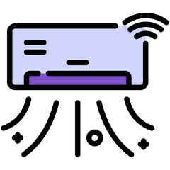 air conditioner filled line icon