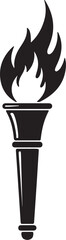 Torch or stick with Flame Silhouette Vector