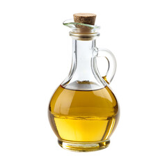 A glass bottle of cooking oil isolated on a transparent background png