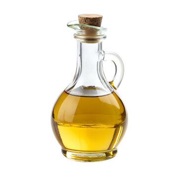 A glass bottle of cooking oil isolated on a transparent background png