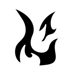 flame solid black style