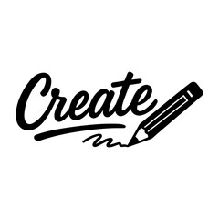 Creative handwriting icon with pencil for design, art, and content creation