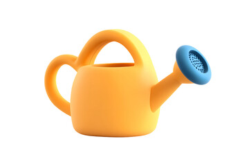 Isolated Yellow Watering Can with Blue Spout: A Child's Gardening Essential