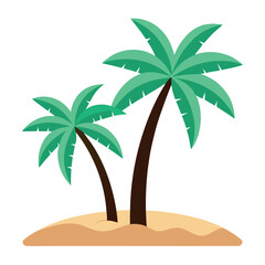 a-minimalist--flat-design-illustration-of-two-palm silhouette vector eps