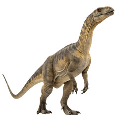 An Iguanodon a large herbivorous dinosaur with a thumb spike isolated on a transparent background png