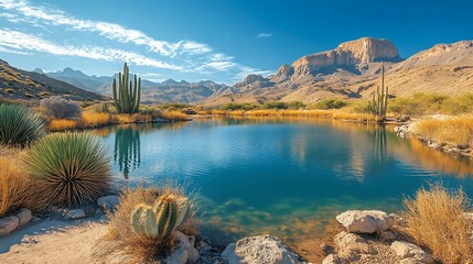 Desert oasis landscape