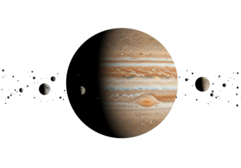 Exploring the great red spot of jupiter outer space digital cosmic environment wide-angle astronomy concept isolated PNG