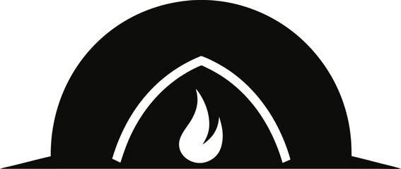 Campsite with Tent and Bonfire Icon