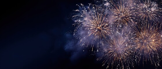 The dazzling display of vibrant fireworks illuminating the night sky.