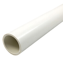 A single gray PVC plastic pipe tube isolated on a transparent background png