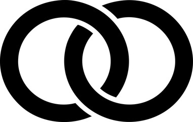 A Pair of Interlocking Wedding Rings Clean Vector