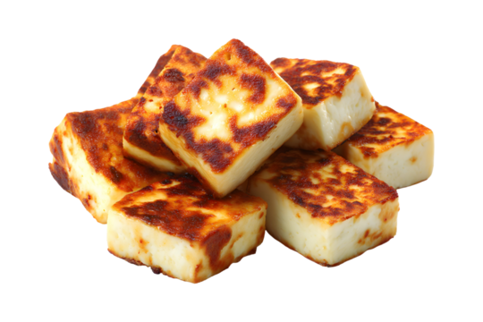 Delicious grilled halloumi cheese cubes, perfect for salads or a light snack delicacy