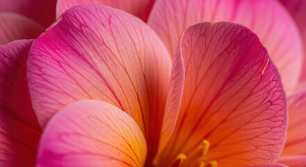 Vibrant Pink and Orange Flower Petals Macro Detail Background