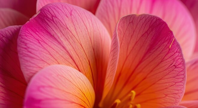 Vibrant Pink and Orange Flower Petals Macro Detail Background - Powered by Adobe
