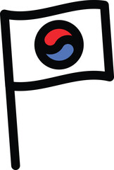 flag pole with the taegeukgi flying